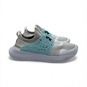 Under Armour Womens Runplay Paint White Running Shoes Sneakers Sz 9.5